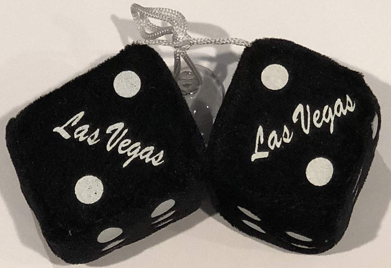 Las Vegas Fuzzy/Fluffy Dice- Black- Las Vegas Giftshop- Las Vegas Fuzzy  Dice, Las Vegas Fluffy Dice